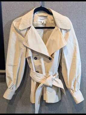 BA&SH CARL SHORT TRENCH COAT ECRU CREAM NWT SZ XS/US 2 Women Sold Out!